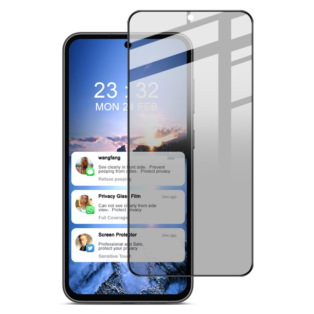 IMAK For Samsung Galaxy S23 FE Anti-Spy Full Screen Protector Full Glue Tempered Glass Film