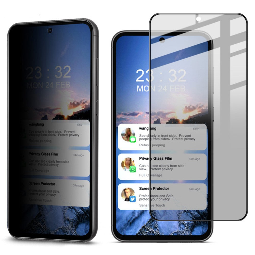 IMAK For Samsung Galaxy S23 FE Anti-Spy Full Screen Protector Full Glue Tempered Glass Film