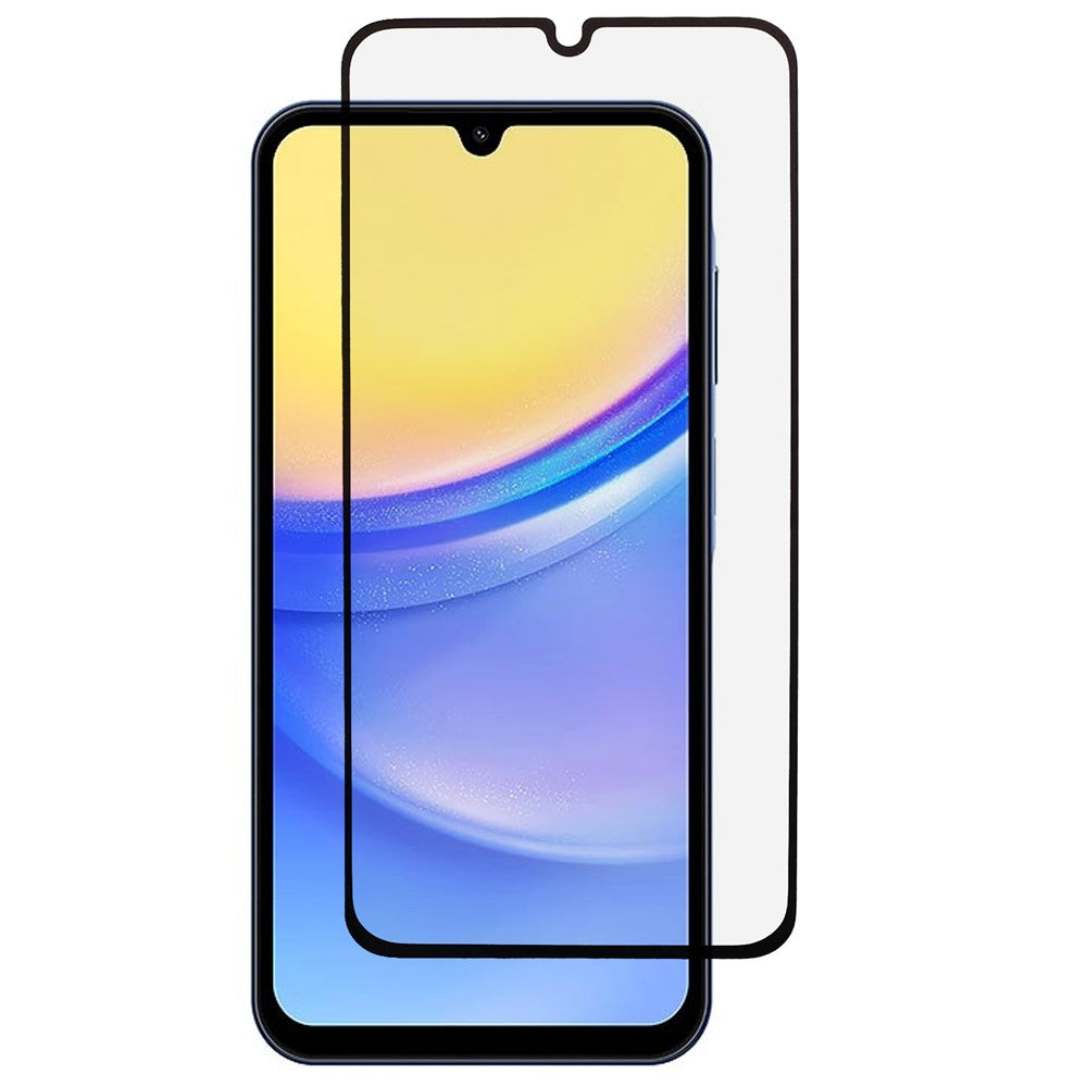 Til Samsung Galaxy A15 5G Skærmbeskytter Fuld Lim Hærdet Glas Silke Printing Film