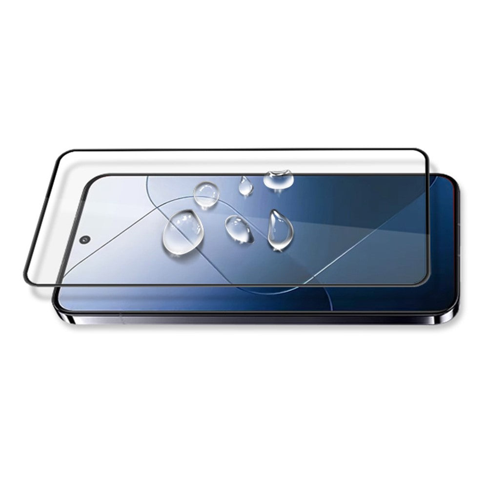 AMORUS For Xiaomi 14 Clear Tempered Glass Film Silk Printing Anti-Oil Screen Protector