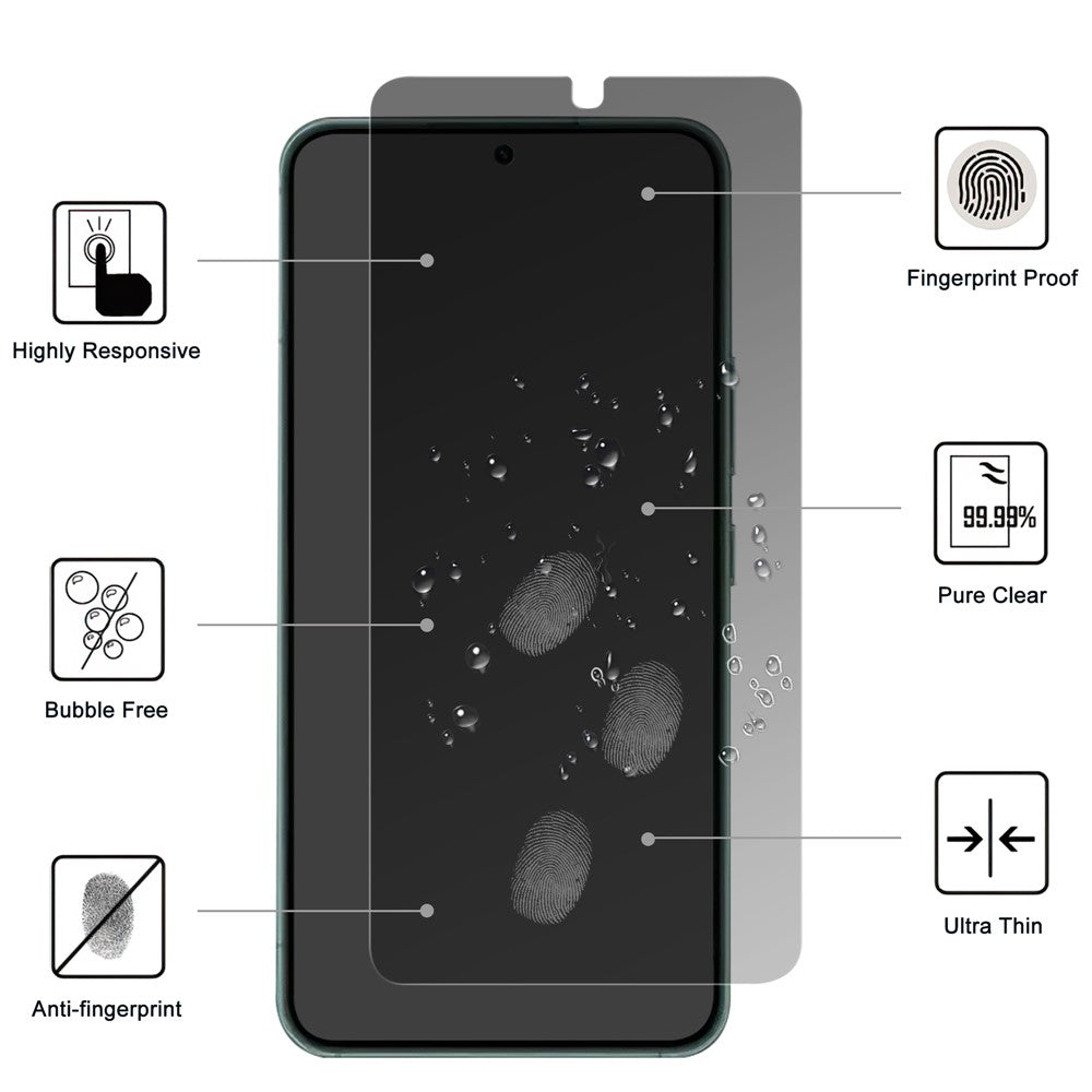 For Samsung Galaxy S24 Anti-spy Screen Protector 2.5D Arc Edge Tempered Glass Film