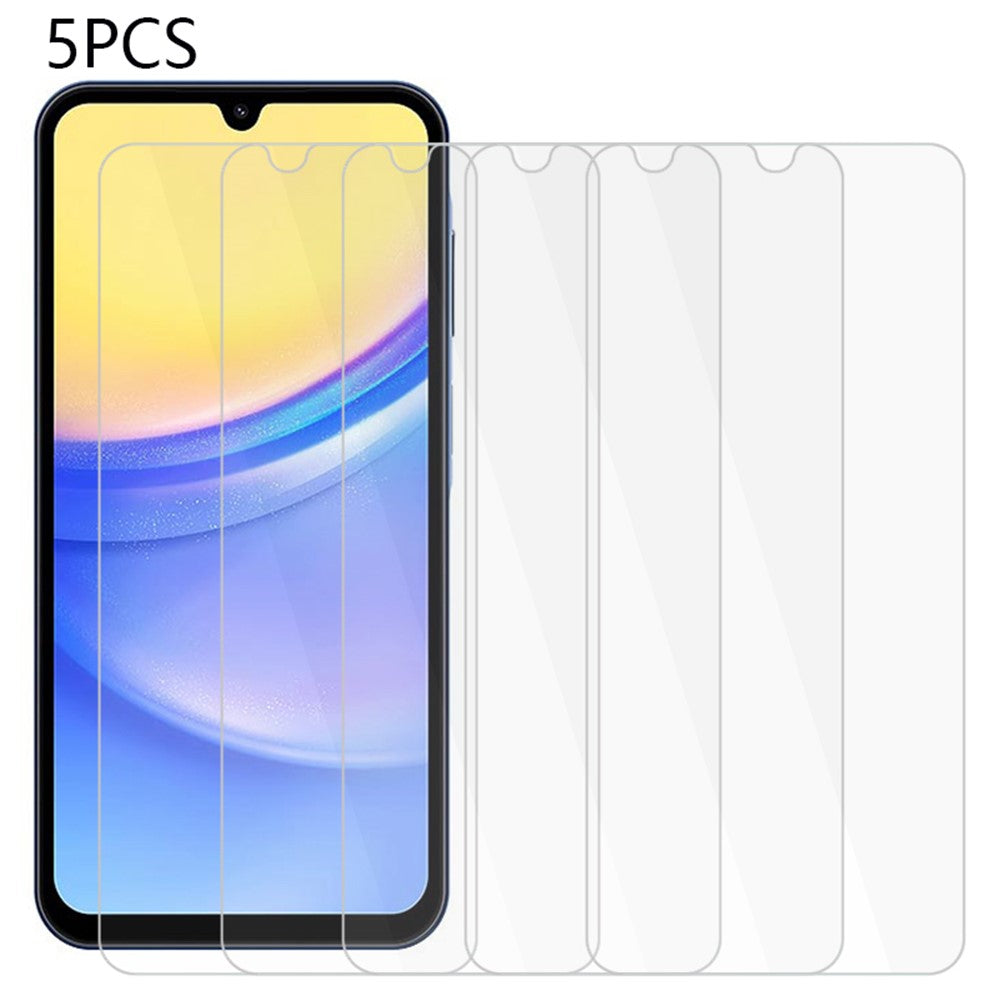 5PCS For Samsung Galaxy A15 5G Screen Protector Shock-Resistant 2.5D 0.3mm Tempered Glass Film
