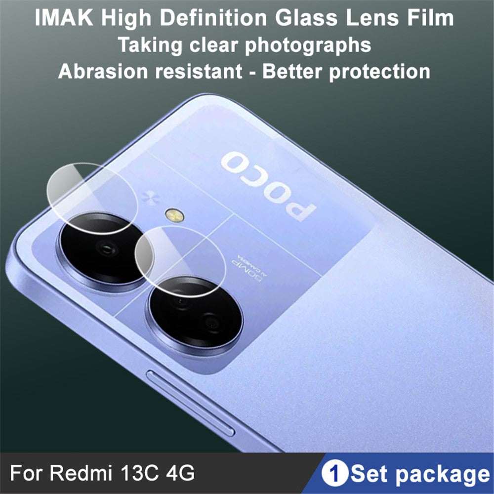 IMAK 1 Set Camera Lens Protector for Xiaomi Redmi 13C / Poco C65 4G Tempered Glass Lens Film
