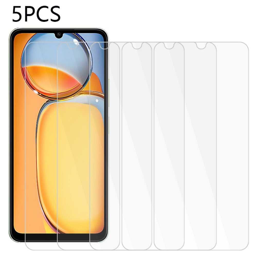 5 st för Xiaomi Redmi 13C 4G / 13C 5G / Poco C65 4G / Poco M6 5G / 13R 5G 0,3 mm 2,5D skärmskydd härdat glasfilm