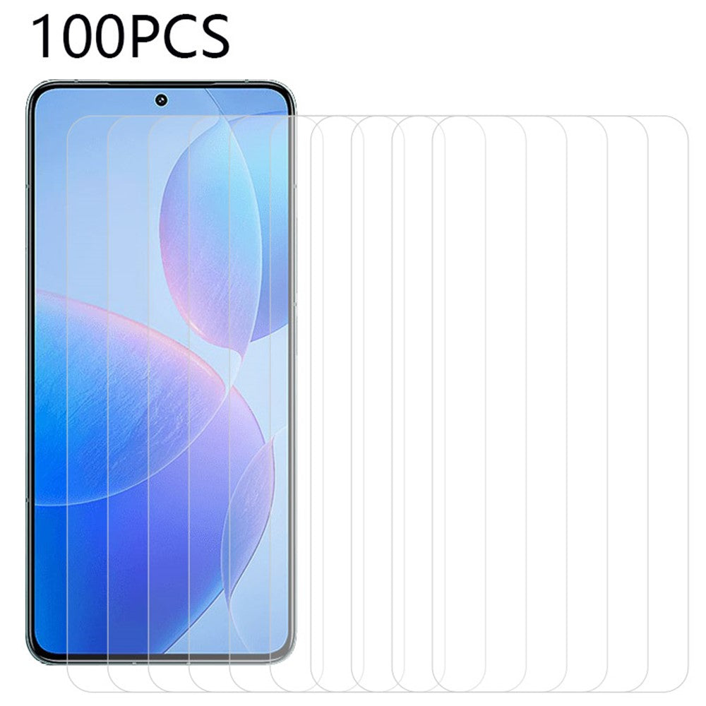 100 stk. skærmbeskyttere til Xiaomi Redmi K70 5G / K70E 5G / K70 Pro 5G / Poco X6 Pro 5G i højopløselig hærdet glasfilm (uden emballage, med vådservietter, støvopsamler og guideklistermærke)