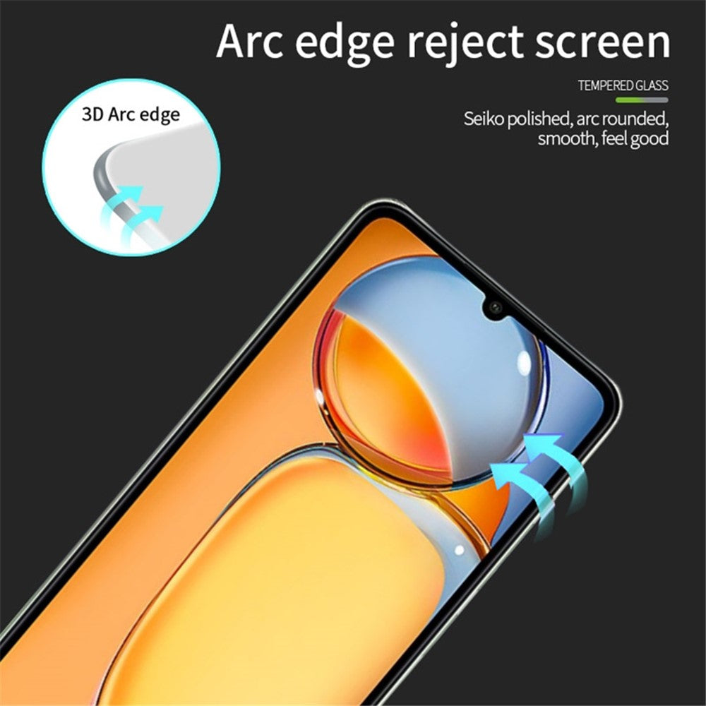 MOFI JK 3D Tempered Glass Film-1 for Xiaomi Redmi 13C 4G / 13C 5G / 13R 5G / Poco M6 5G / Poco C65 4G Screen Protector Full Glue Ultra Clear
