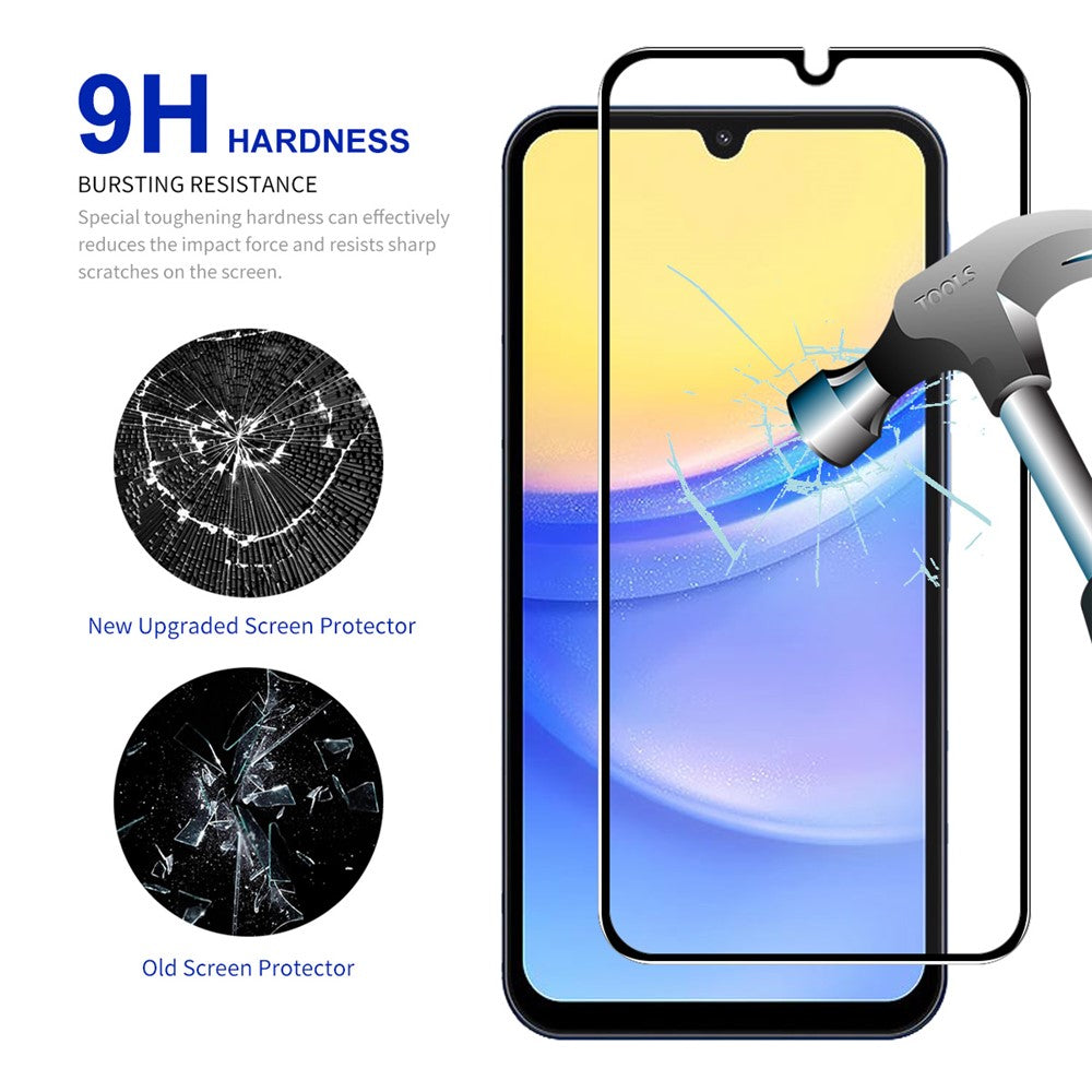 ENKAY HAT PRINCE 5Pcs for Samsung Galaxy A15 4G / 5G Screen Protector 2.5D Silk Print Anti-explosion Full Coverage Film