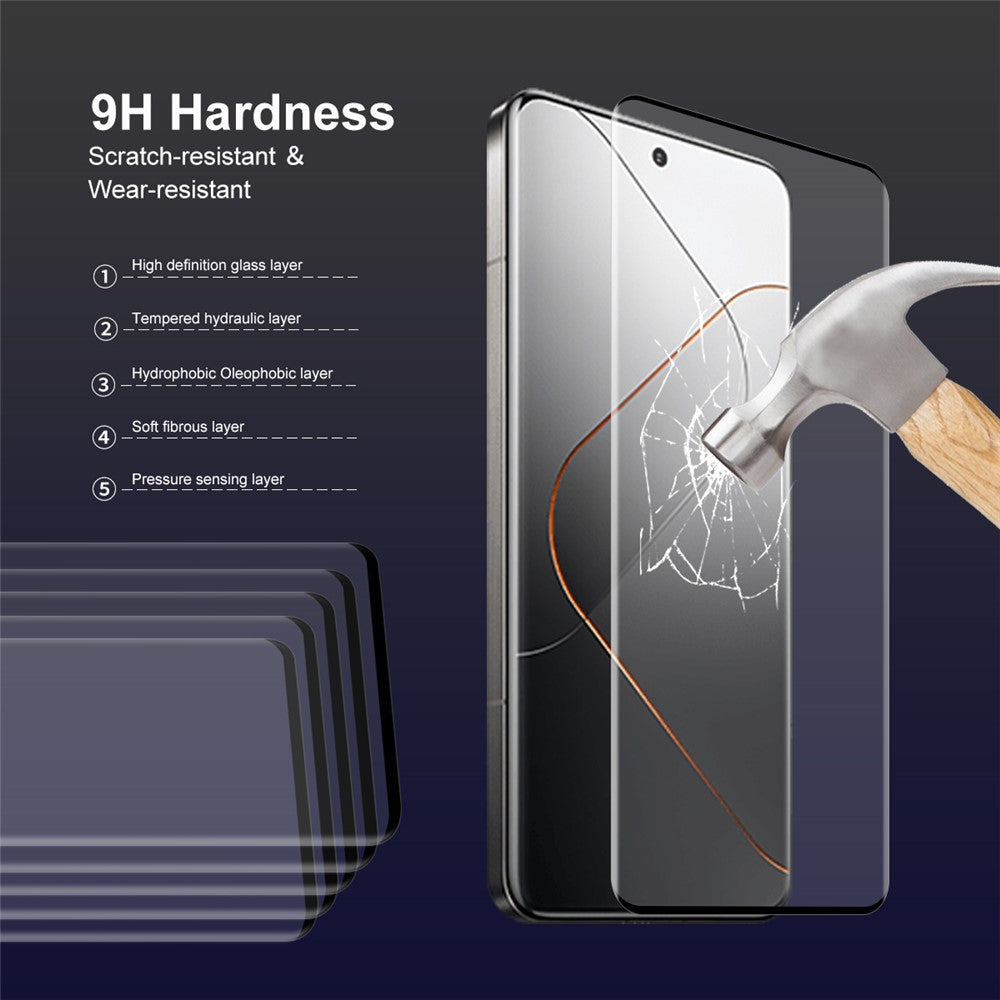 ENKAY HAT PRINCE For Xiaomi 14 Pro 3D Curved Full Cover Tempered Glass Side Glue Screen Protector Support Fingerprint Unlock