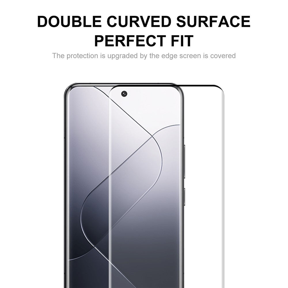 ENKAY HAT PRINCE 2PCS Side Glue Film for Xiaomi 14 Pro Tempered Glass 3D Curved Full Screen Protector Support Fingerprint Unlock