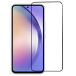 Til Samsung Galaxy A55 5G Hærdet Glas Galvaniseret Anti-fingeraftryk Silkeprint Fuld Lim Skærmbeskytter