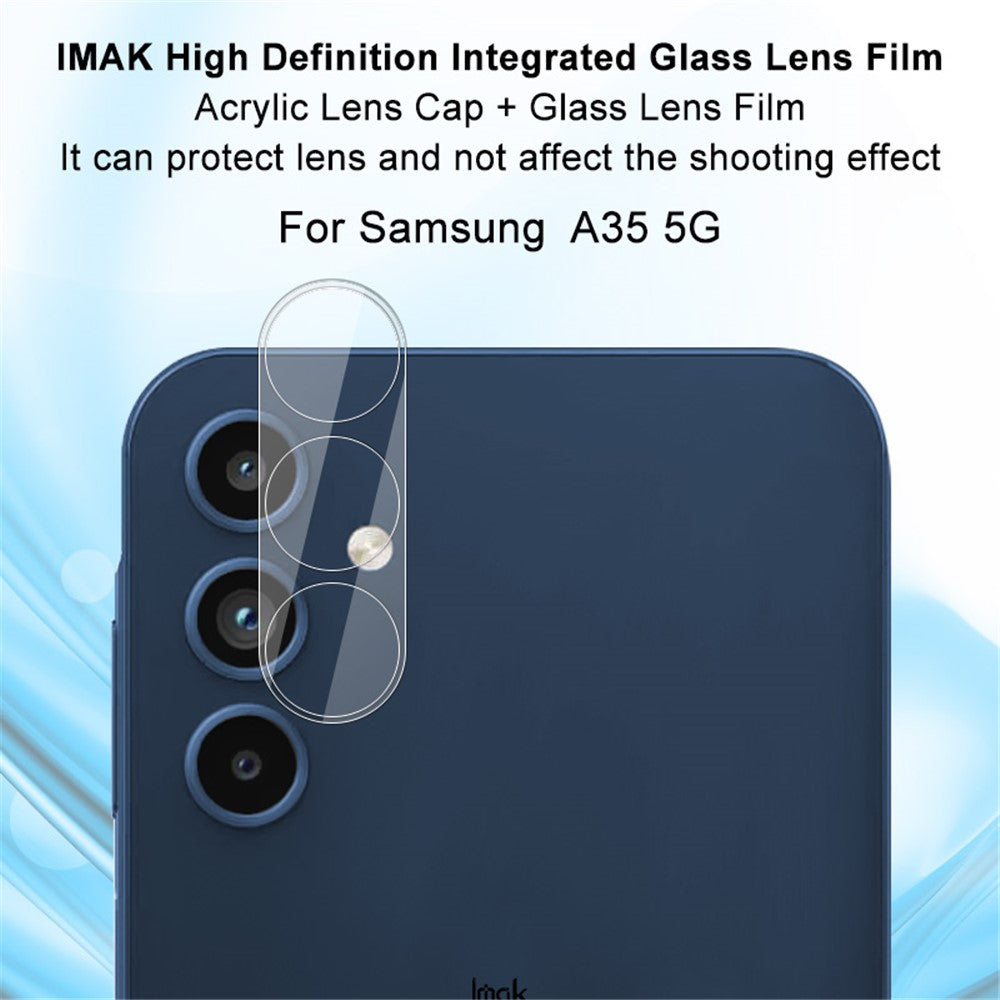 IMAK For Samsung Galaxy A35 5G Camera Lens Protector Tempered Glass + Acrylic Lens Cap Lens Film Easy to Install