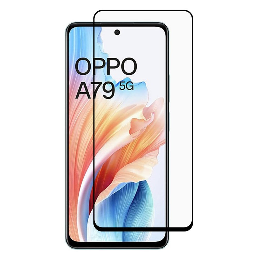For Oppo A79 5G / A2 5G Tempered Glass Film Anti-explosion Silk Printing Screen Protector
