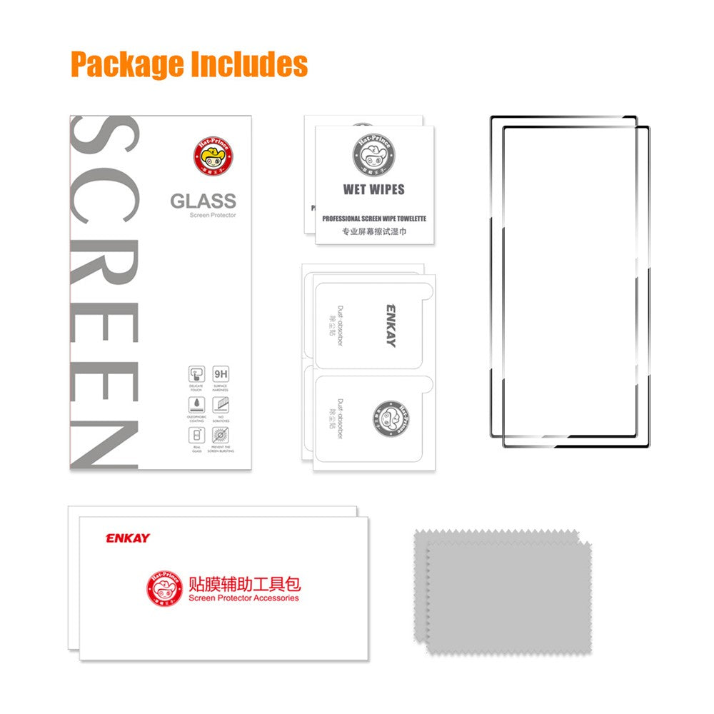 ENKAY HAT PRINCE 2Pcs for Samsung Galaxy S24 Ultra Full Screen Protector Anti-explosion (Fingerprint Unlock)