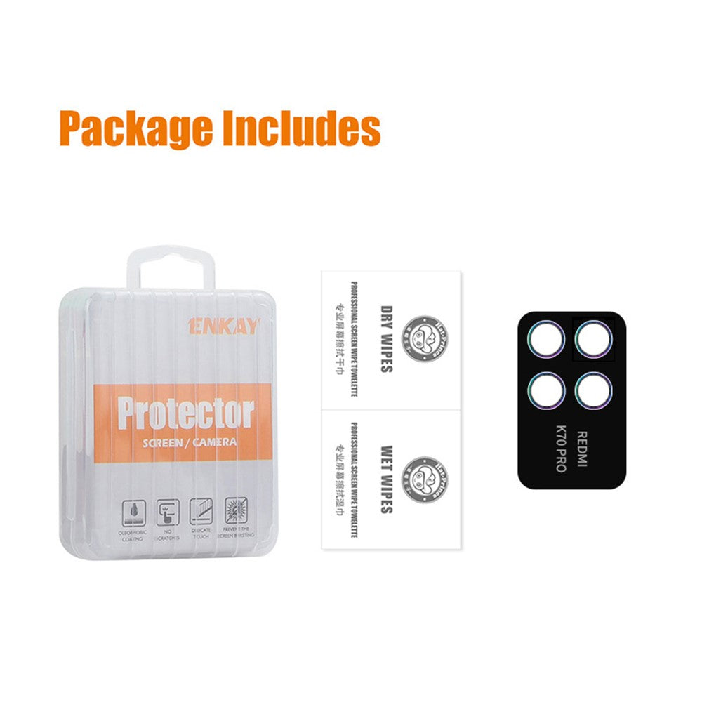 ENKAY HAT PRINCE For Xiaomi Redmi K70 5G / K70 Pro 5G / K70E 5G / Poco X6 Pro 5G Camera Lens Protector Individual Rear Lens Film