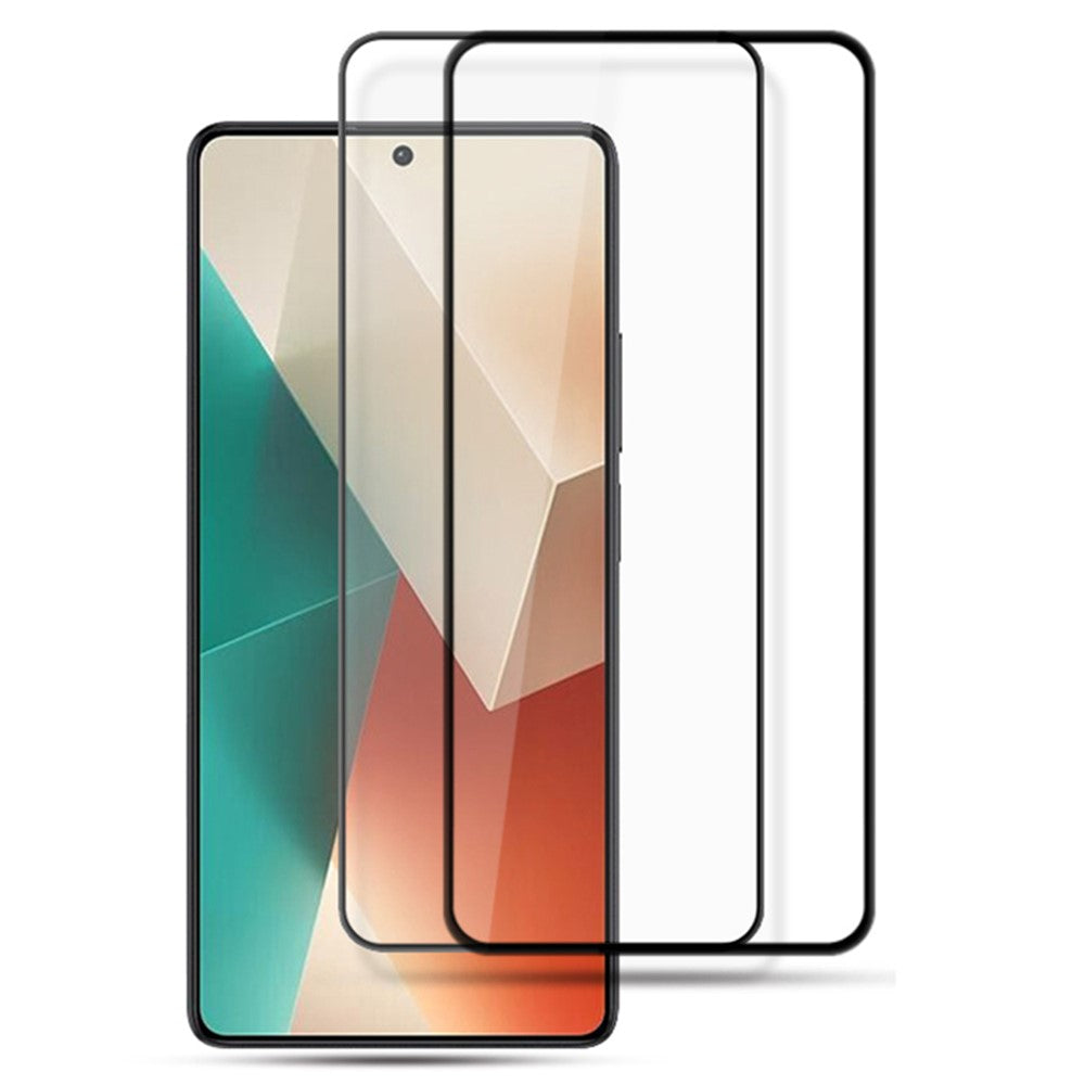 AMORUS 2Pcs For Xiaomi Redmi Note 13 5G Protective Film Silk Printing Tempered Glass Anti-fingerprint Screen Protector