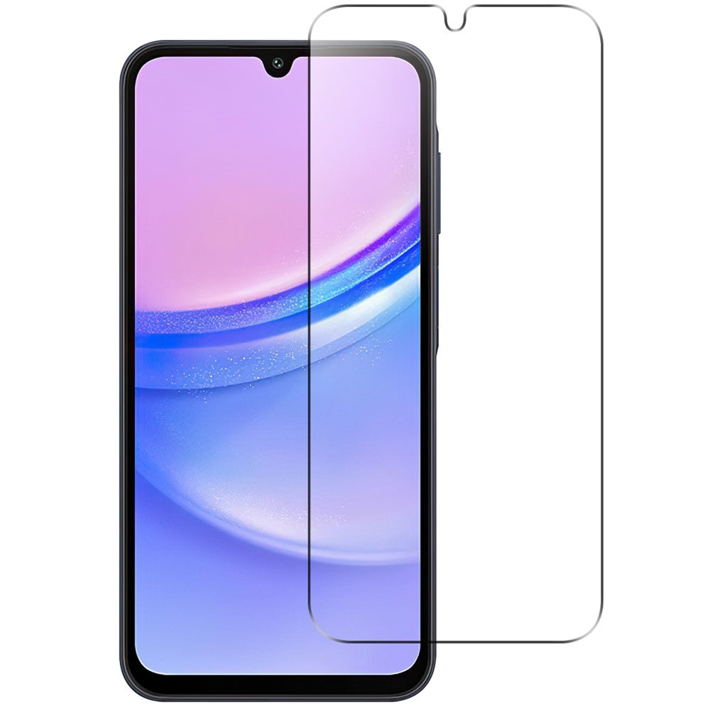 Til Samsung Galaxy A15 4G Skærmbeskytter 2.5D Arc Edge HD Klar Hærdet Glasfilm