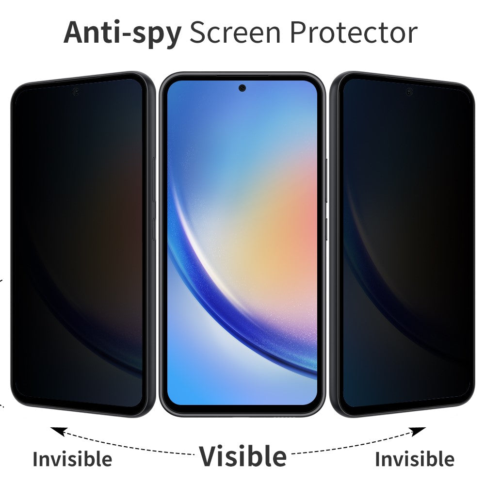 NORTHJO A+ För Samsung Galaxy A55 5G Anti-peep Skärmskydd 0.3mm 2.5D Anti-fingeravtryck Anti-spionfilm