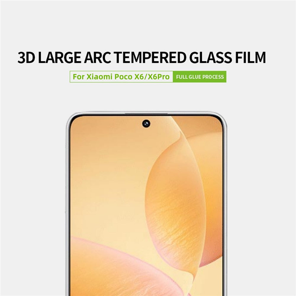PINWUYO JK 3D-böjd härdad glasfilm-2 för Xiaomi Redmi K70E 5G / Poco X6 / Poco X6 Pro 5G helskärmsskydd