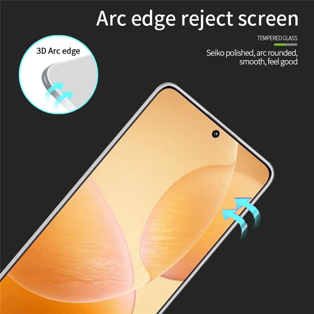 MOFI JK 3D-härdat glasfilm-1 för Xiaomi Redmi K70E 5G / Poco X6 / Poco X6 Pro 5G böjd HD helskärmsskydd
