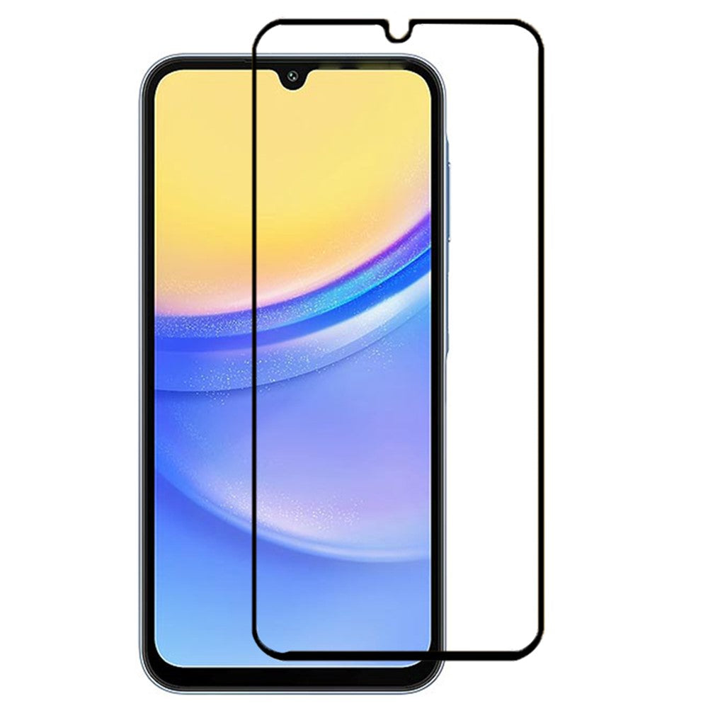 Til Samsung Galaxy A15 4G / 5G Hærdet Glas Skærmbeskytter 9D Film Kantlim Fuld Dækning