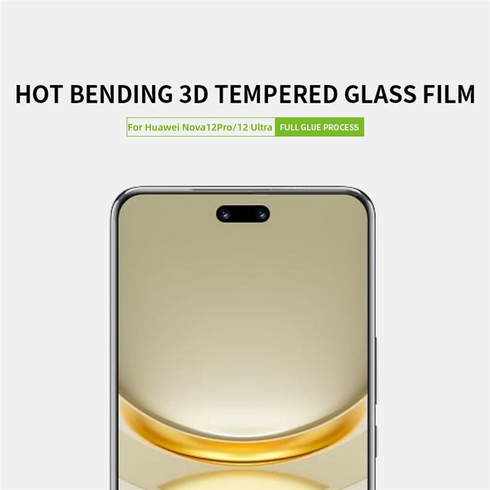 PINWUYO För Huawei Nova 12 Pro 5G / Nova 12 Ultra 5G Skärmskydd 3D Hot Bending Härdat Glas Film