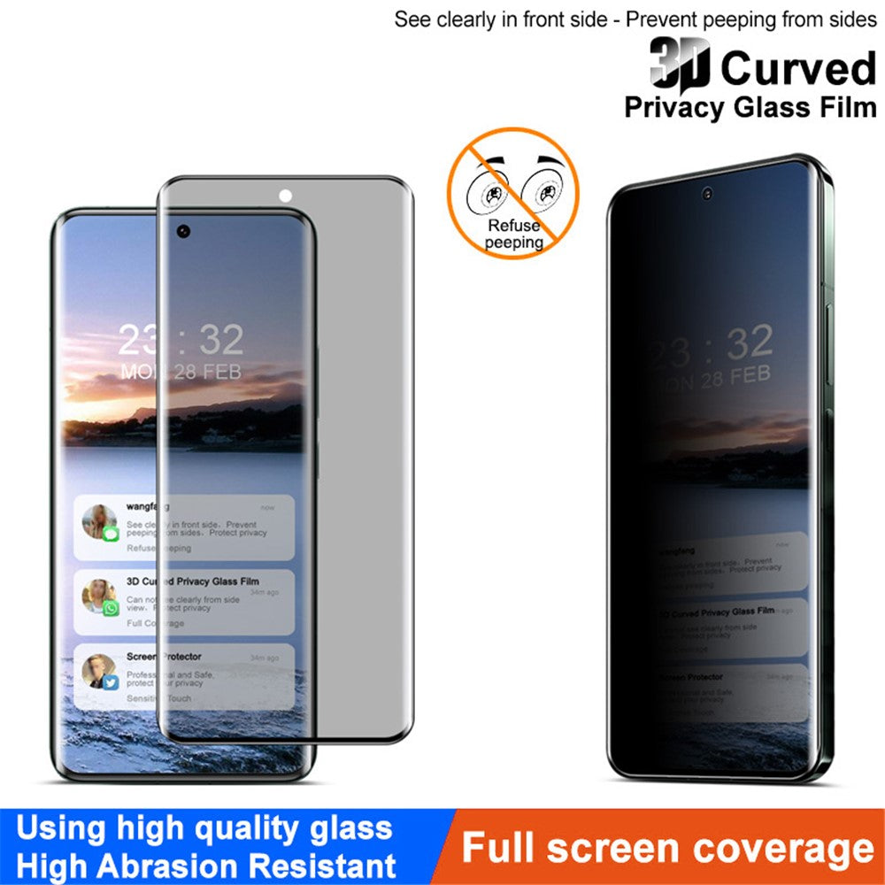 IMAK til Xiaomi 14 Pro / 14 Ultra skærmbeskyttelse mod indkig, 3D-buet 9H hærdet glasfilm