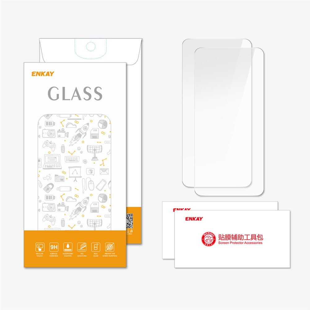 ENKAY HAT PRINCE 2Pcs For Honor X50i+ 5G Large Arc Edge Screen Protector Anti-explosion Film