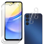 2 st för Samsung Galaxy A15 4G / 5G härdat glas skärmskydd + linsskydd