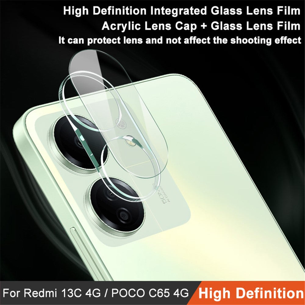 IMAK For Xiaomi Redmi 13C 4G / Poco C65 4G Camera Lens Protector Integrated Tempered Glass + Acrylic Lens Cap
