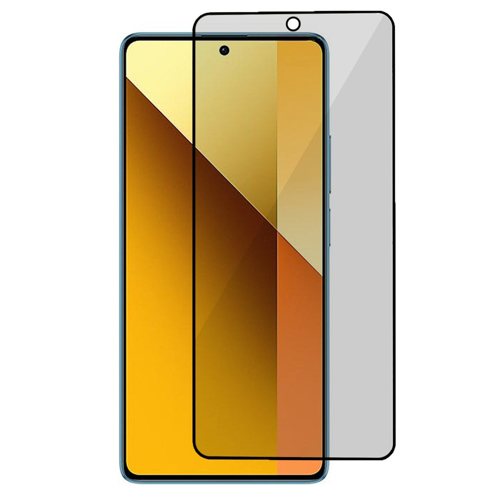 Xiaomi Redmi Note 13 5G skærmbeskyttelse mod kighuller, hærdet glasfilm med fuld lim
