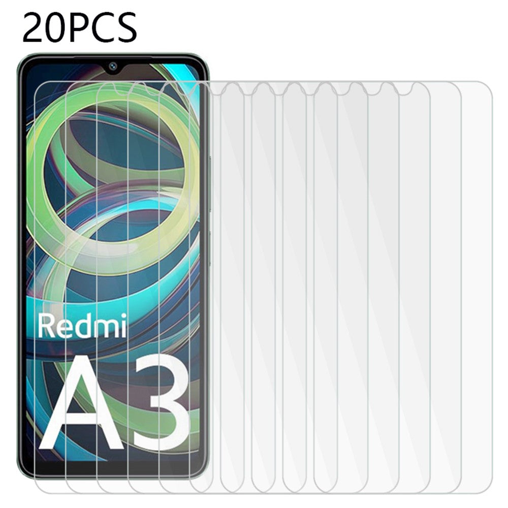 20PCS For Xiaomi Redmi A3 4G / Poco C61 4G Screen Protector High Clarity Tempered Glass Screen Film