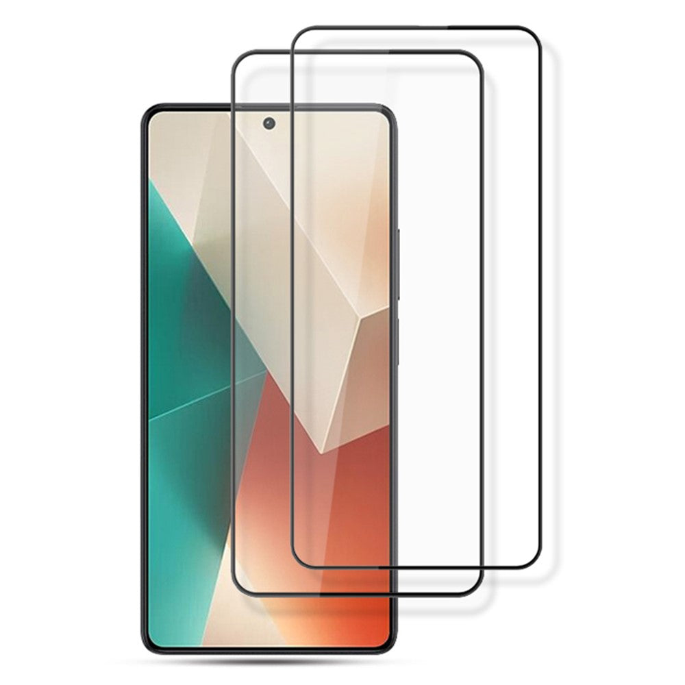 AMORUS 2 st för Xiaomi Redmi Note 13 4G film härdat glas heltäckande skärmskydd med svart kant