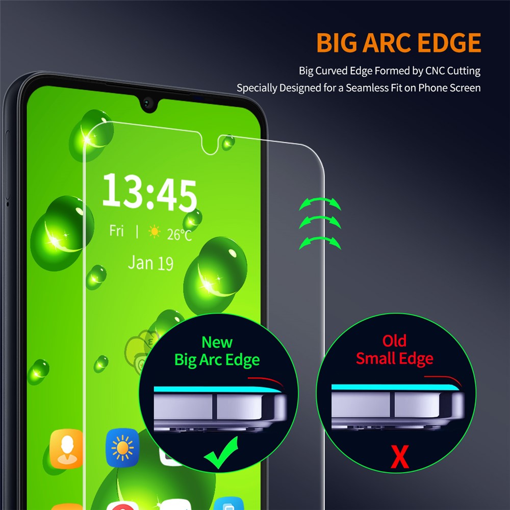 ENKAY HAT PRINCE 2Pcs For Xiaomi Redmi A3 4G / Poco C61 4G Full Glue Screen Protector HD Clear Screen Film