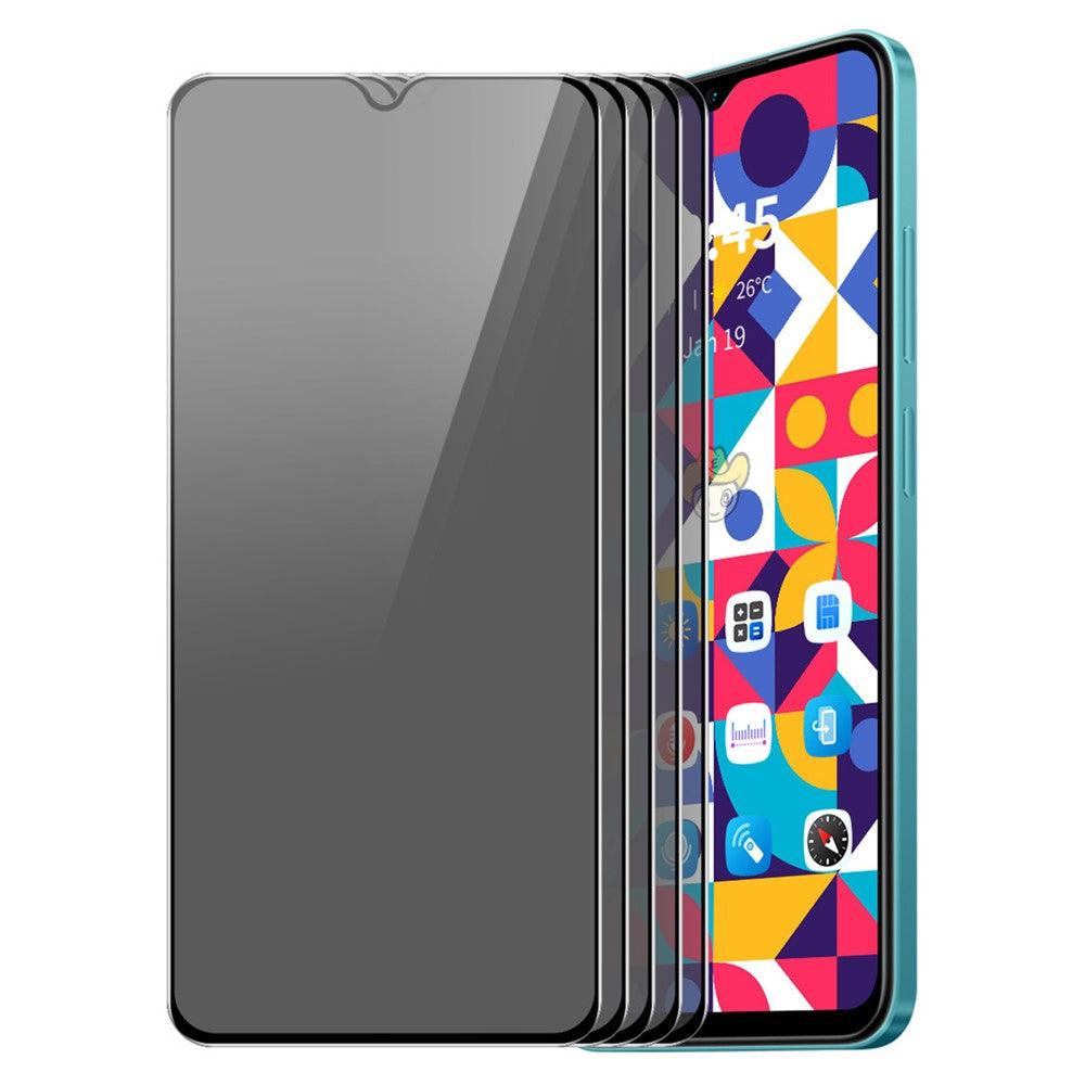 ENKAY HAT PRINCE 5Pcs For Xiaomi Redmi A3 4G / Poco C61 4G Anti-Spy Privacy Screen Protector Silk Printing Film