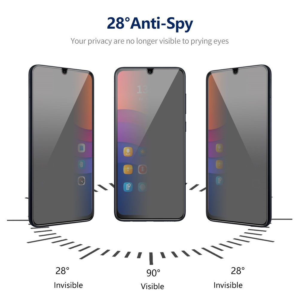 ENKAY HAT PRINCE til Samsung Galaxy A15 4G / 5G Anti-Spion Fuld Lim Skærmbeskytter Fuld Dækning
