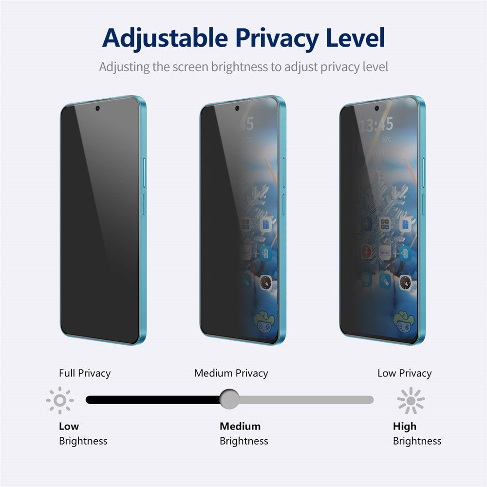 ENKAY HAT PRINCE 5Pcs For Xiaomi 14 Anti-spy Screen Protector Silk Printing Anti-explosion Film