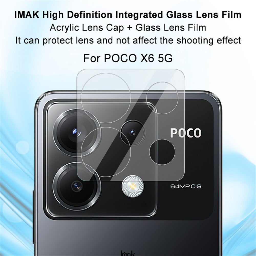 IMAK För Xiaomi Poco X6 5G / Redmi Note 13 Pro 5G Kameralinsskydd Integrerad Klar Film + Linsskydd