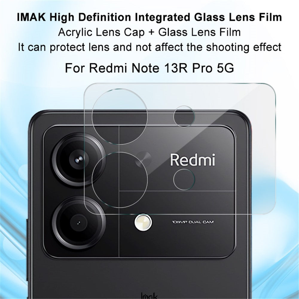 IMAK For Xiaomi Redmi Note 13R Pro 5G Clear Lens Film Integrated Camera Lens Protector with Lens Cap