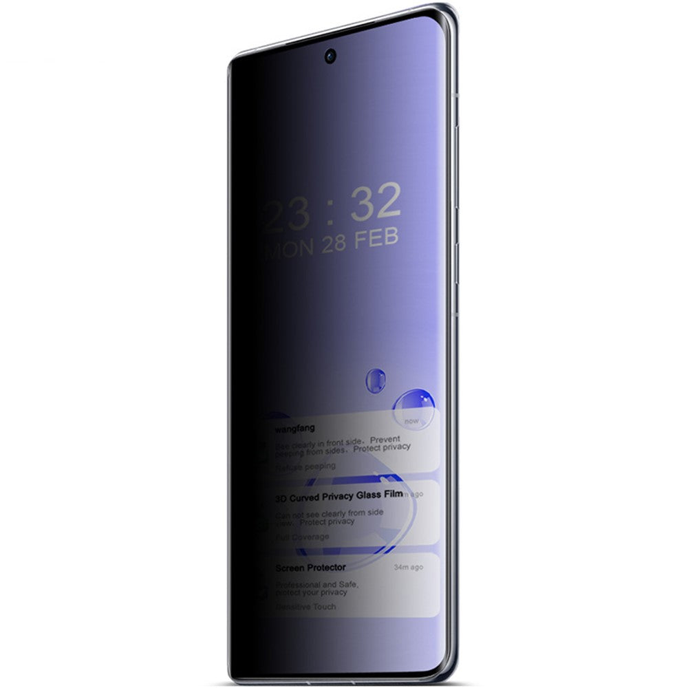 IMAK För Oppo Find X7 5G Härdat Glas Skärmskydd Anti-Spionage Böjd mobilskärmfilm