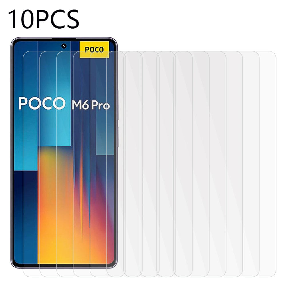 10 st för Xiaomi Poco M6 Pro 4G / Redmi Note 13 Pro 4G härdat glas skärmskydd 0.3mm 2.5D HD skärmfilm
