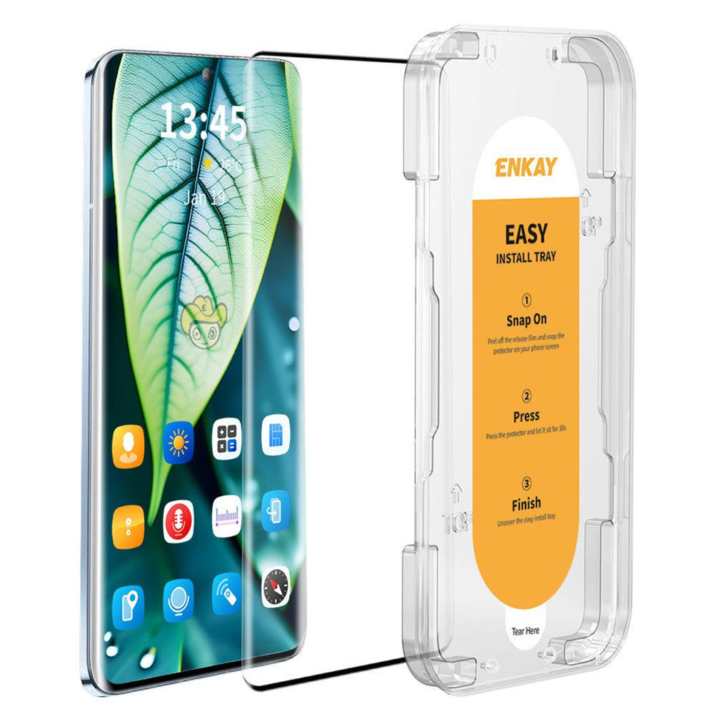 ENKAY HAT PRINCE For Oppo Find X7 5G Screen Protector Easy Installation 3D Curved Tempered Glass Support Fingerprint Unlock