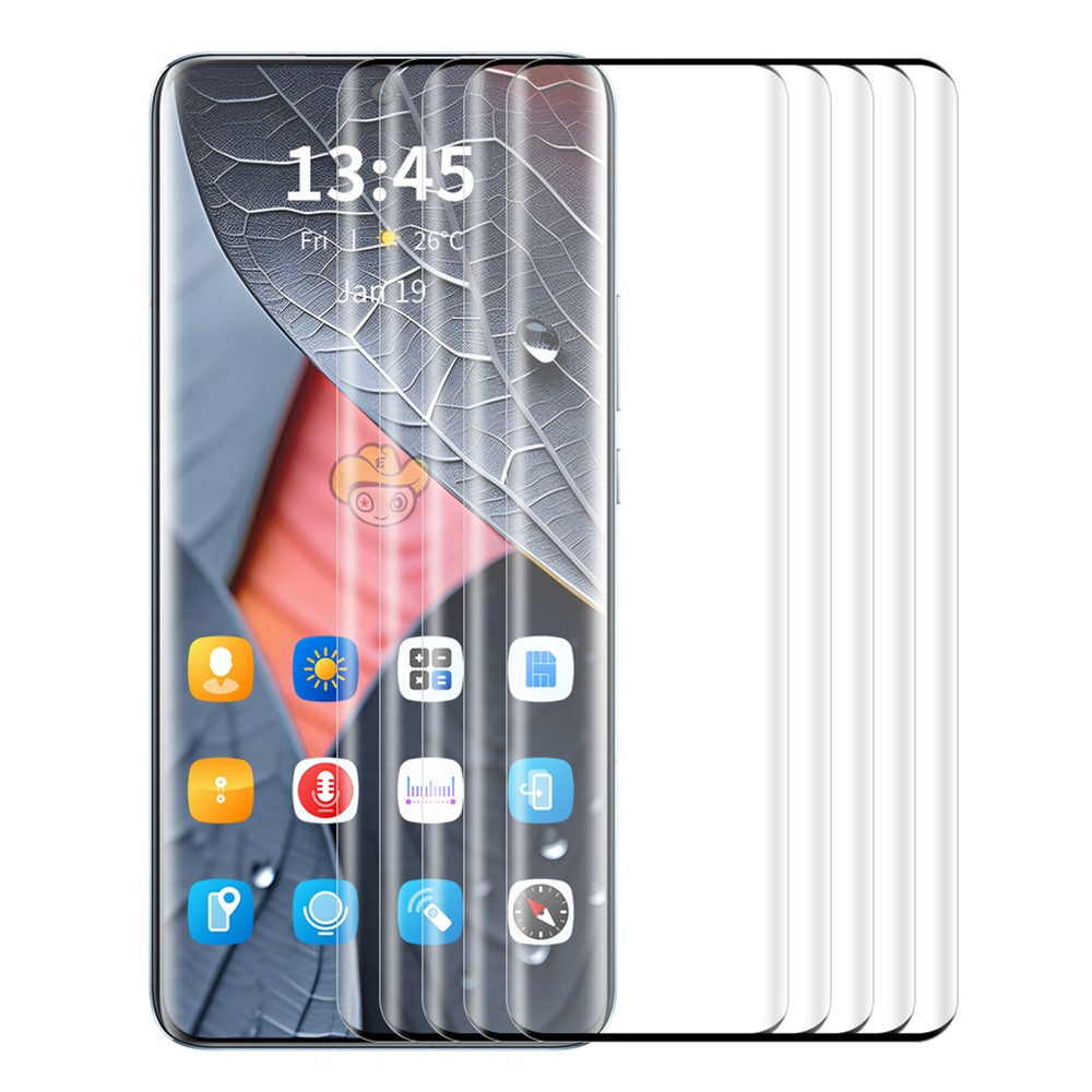 ENKAY HAT PRINCE 5PCS For Oppo Find X6 Screen Protector 3D Curved Full Cover Film Support Fingerprint Unlock