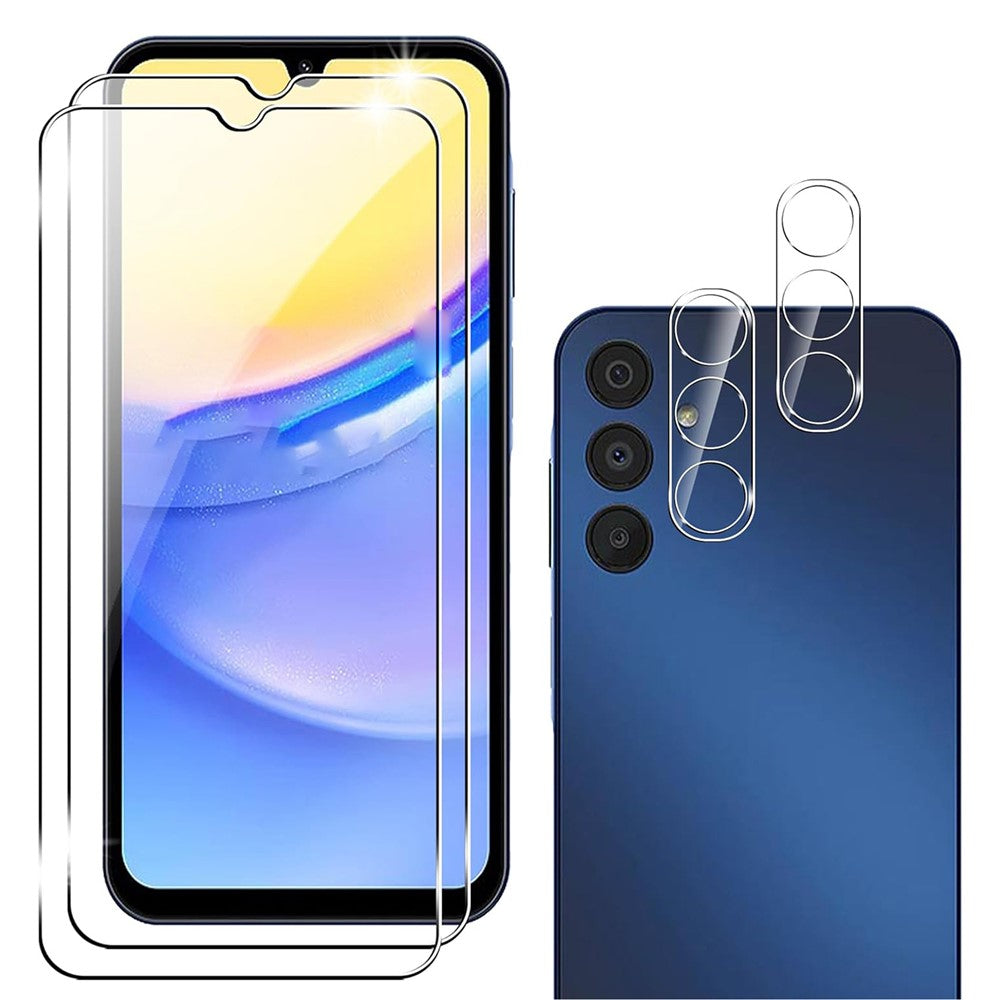 2 st. för Samsung Galaxy S23 FE skärmskydd med hög klarhet i härdat glas och kameralinsfilm