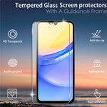 2Pcs For Samsung Galaxy A24 4G (162.1 x 77.6 x 8.3mm) Screen Protector with Camera Lens Protector Tempered Glass