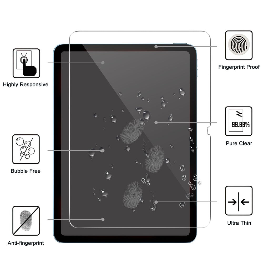 Til iPad Air 11 (2026) / (2025) / (2024) Arc Edge Film Hærdet Glas Anti-fingeraftryk Fuld Skærmbeskytter