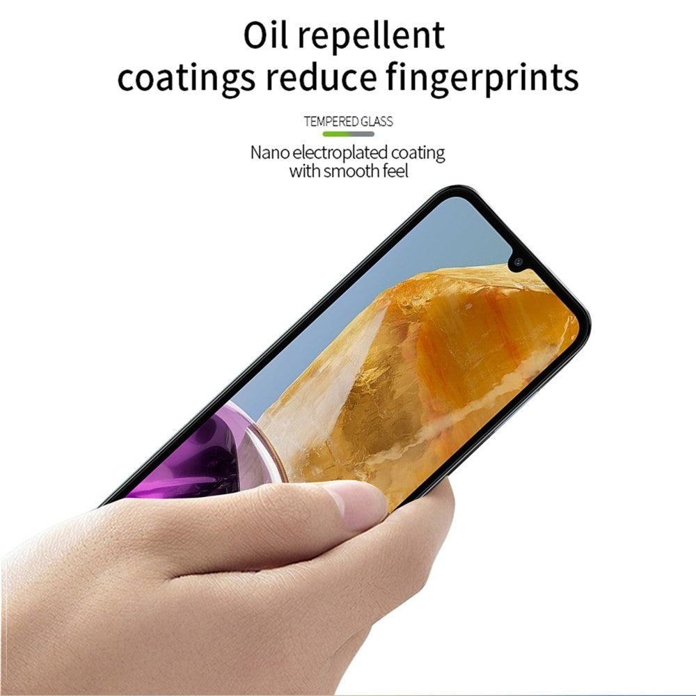 PINWUYO JK 3D-böjd härdad glasfilm-2 för Samsung Galaxy M15 5G / F15 5G helskärmsskydd