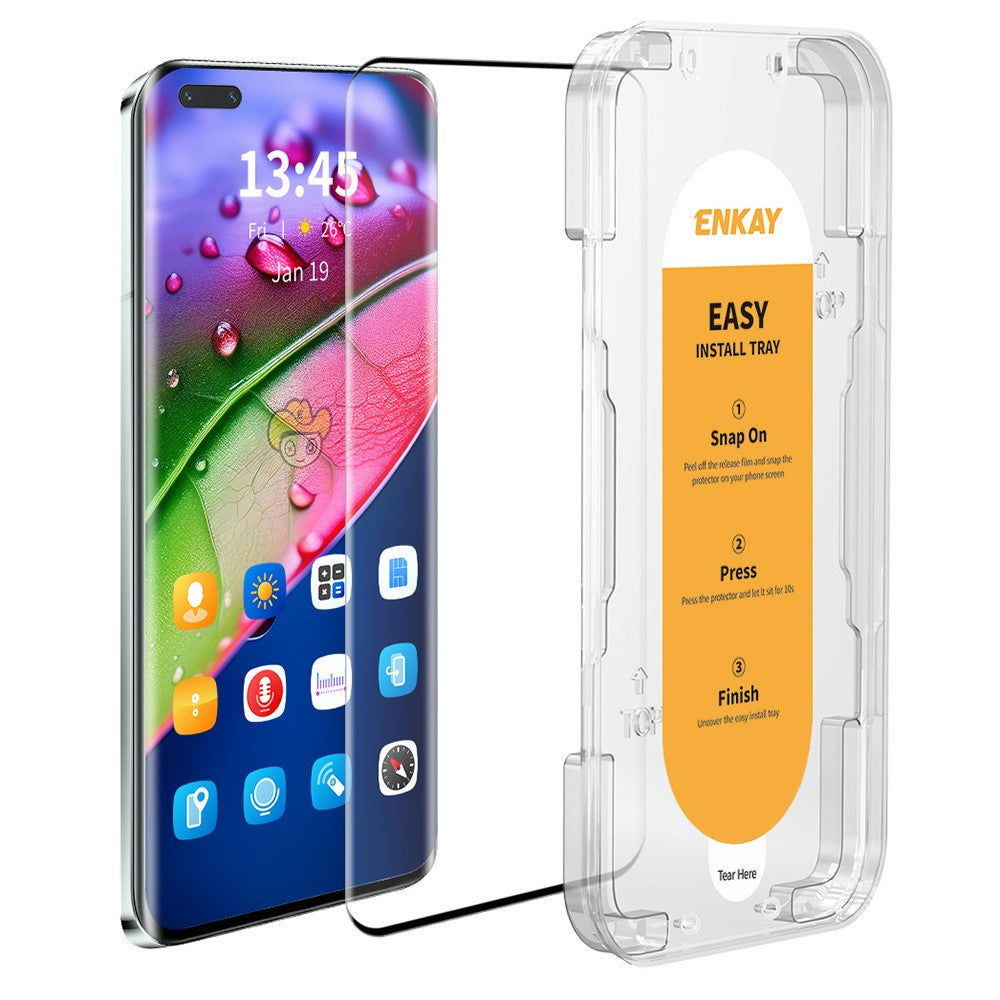 ENKAY HAT PRINCE För Oppo Find X3 / Find X3 Pro Helskärmsskydd Hög Aluminium-Silikon Glas Sidofilm Stöd Fingeravtryckslåsning
