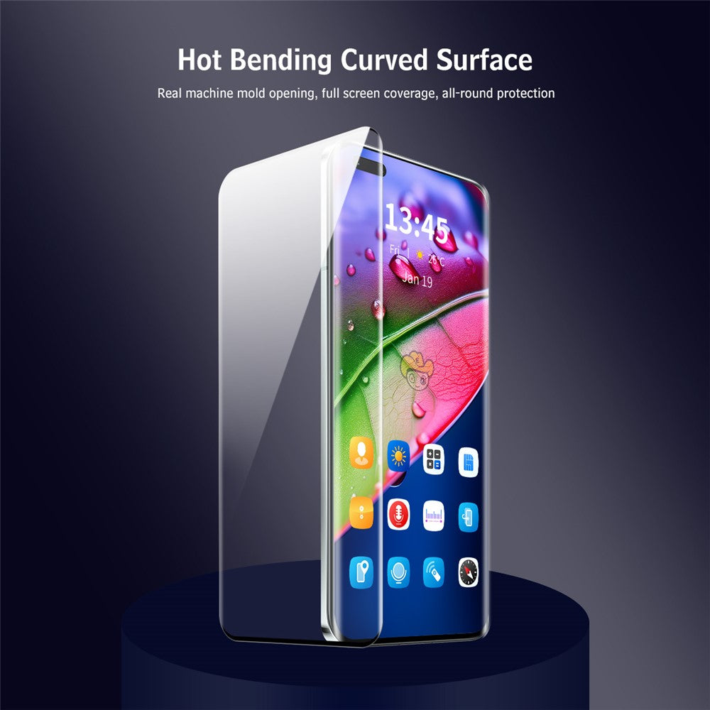 ENKAY HAT PRINCE För Oppo Find X3 / Find X3 Pro Helskärmsskydd Hög Aluminium-Silikon Glas Sidofilm Stöd Fingeravtryckslåsning