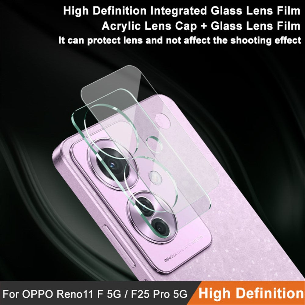 IMAK-hærdet glas til beskyttelse af kameralinse til Oppo Reno11 F 5G / F25 Pro 5G med linsefilm og linsecover