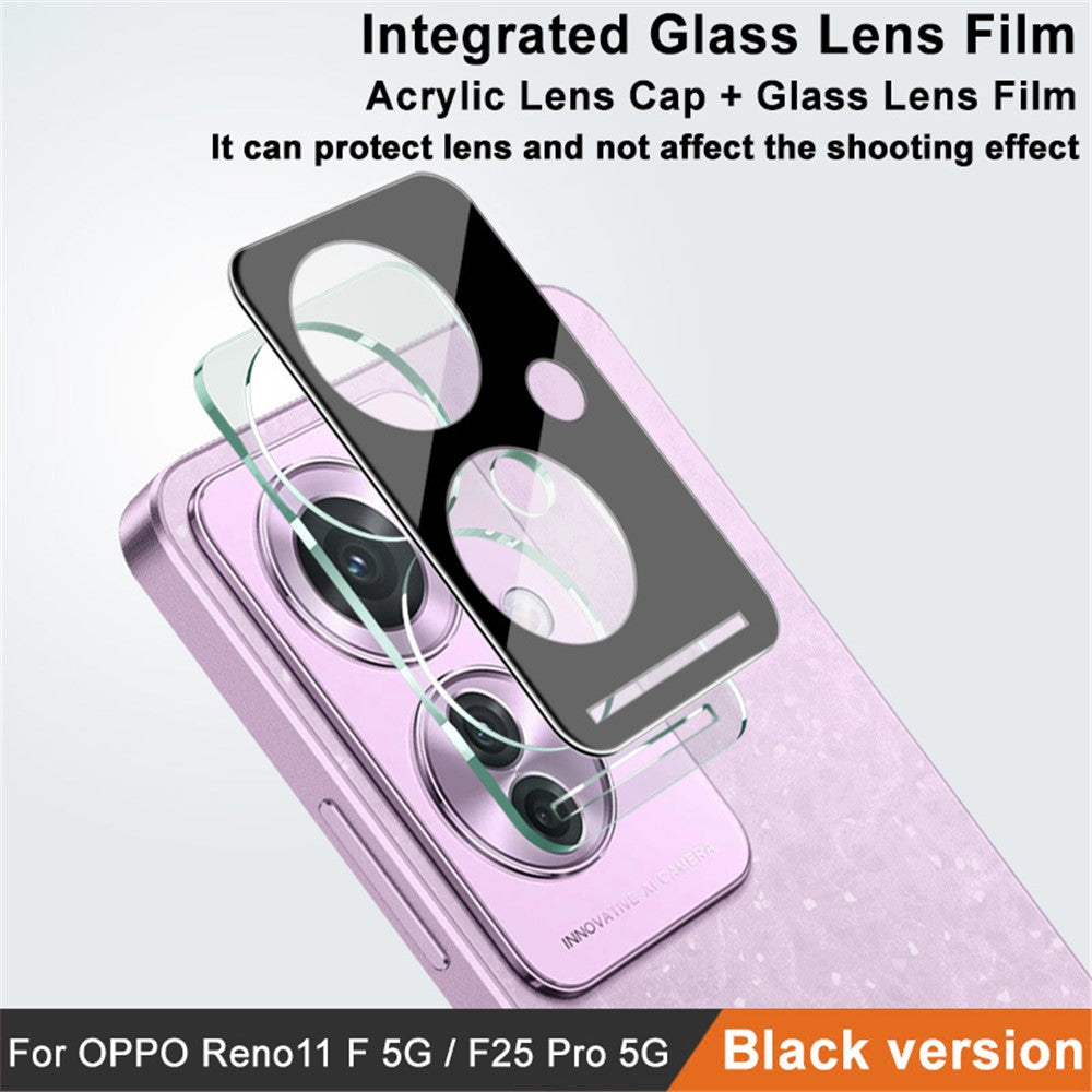 IMAK För Oppo Reno11 F 5G / F25 Pro 5G Integrerad Kameralinsfilm + Linsskydd (Svart Version)